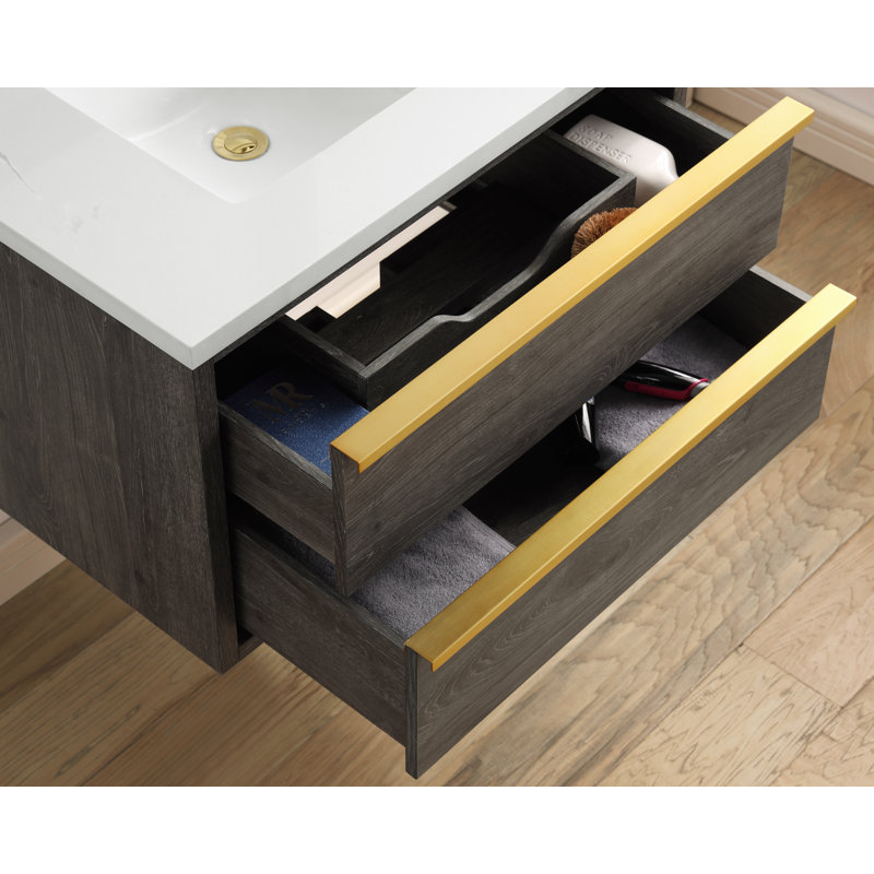 AllModern Hoye 30'' Wall Mounted Single Bathroom Vanity with Engineered